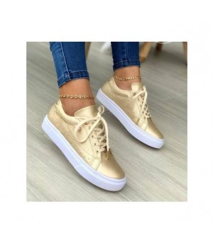 Fashion Printing Platform Casual Shoes Women Plus Size Comfortable Sneakers High Quality Pu Ladies Walking Style Shoes