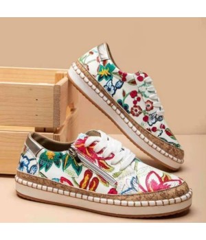 Wholesale ladies fashion casual shoes hot sale color printing lightweight women shoes