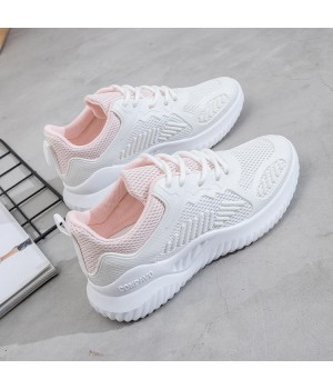 Wholesale Chunky White Casual Shoes Zapatos De Mujer Casual Lace Up Walking Style White Shoes For Women New Style