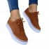 Brown Suede Cutout Lace-Up Leather Sports Shoes with Customizable Fashion Sneakers