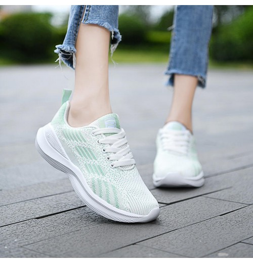 Hot Sale Spring Mesh Lace Up Custom Logo Sneakers Womens Tennis Walking Style Running Sport White Shoes For Women New Style