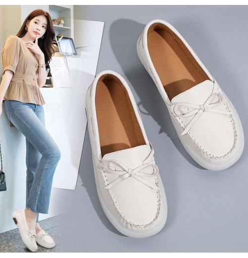 spring and autumn new Korean version thick sole casual shoes breathable leather sports shoes